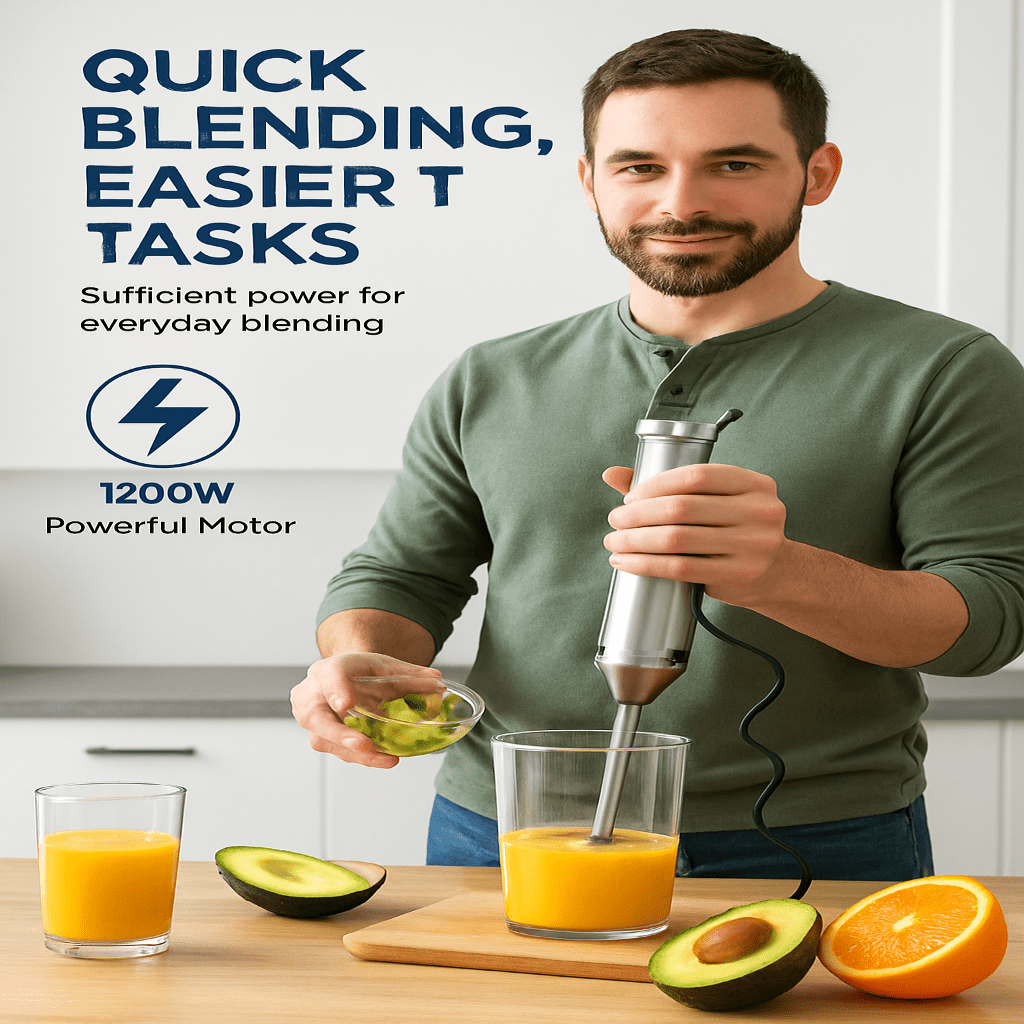 Hand Blender 1000 W, 4 in 1 Stick Blender with Chopper and Whisk, Immersion Blender with 14 Speeds and 700 ml Beaker_02