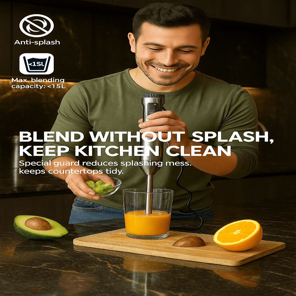 Hand Blender 1000 W, 4 in 1 Stick Blender with Chopper and Whisk, Immersion Blender with 14 Speeds and 700 ml Beaker_04