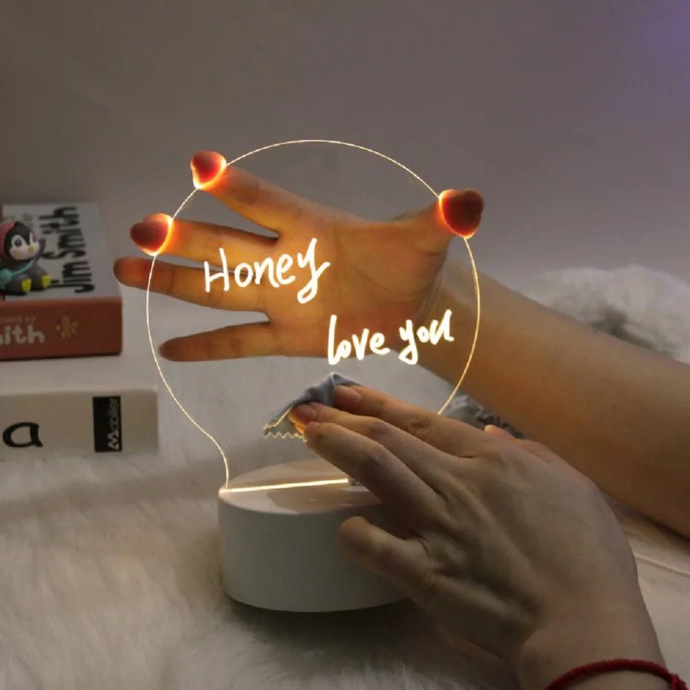 LED Sign with Dry Erase Marker, Light Up Acrylic Sign
