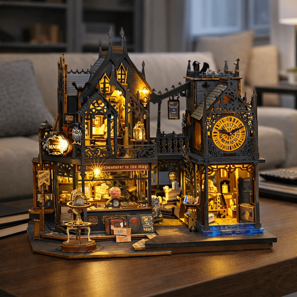 Book Nook Kit, DIY Wooden Bookends with LED Light