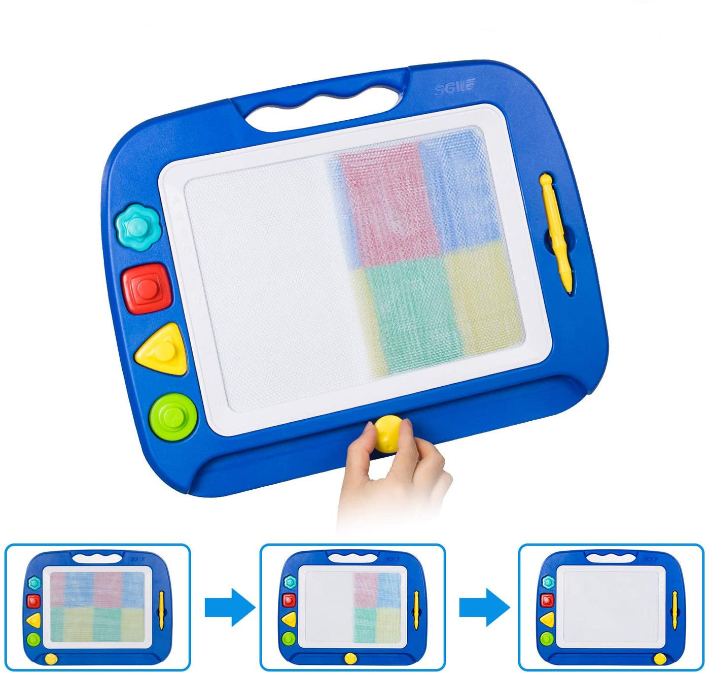 MagniSketch | Magnetic Drawing Board with Four Colors & Stamps | Creative Fun for Kids 4