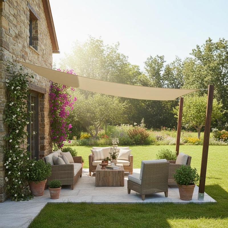 Shade Sail Triangle UV Protective, Garden Shade Sail for Terrace Yard and Balcony, Sun Sail for Camping Areas_13
