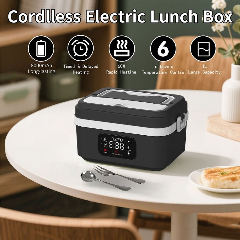 Electric Lunch Box Rechargeable, Cordless Heated Lunch Box without Water – image 4