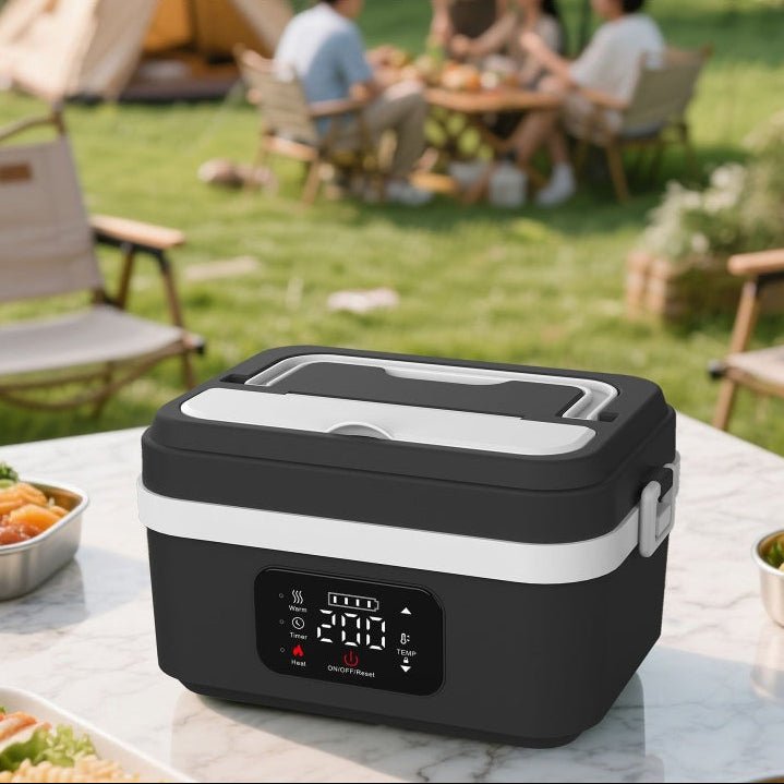 Electric Lunch Box Rechargeable, Cordless Heated Lunch Box without Water, Stainless Steel Lunch Box Heater 1 L for Work
