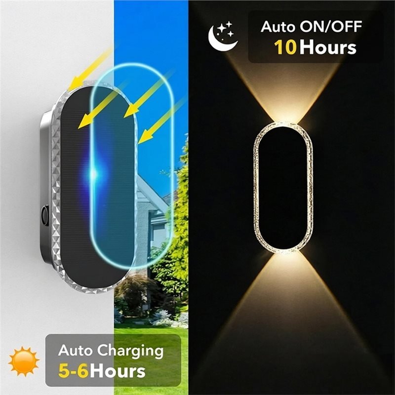 Solar Garden Lights, Solar Lights for Fence with Up and Down Light – image 5