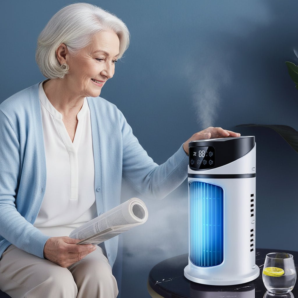 Portable Air Cooler with Humidifier, Evaporative Air Cooler Fan, Cooling Fan, USB Desk Fan for Office and Bedroom_01