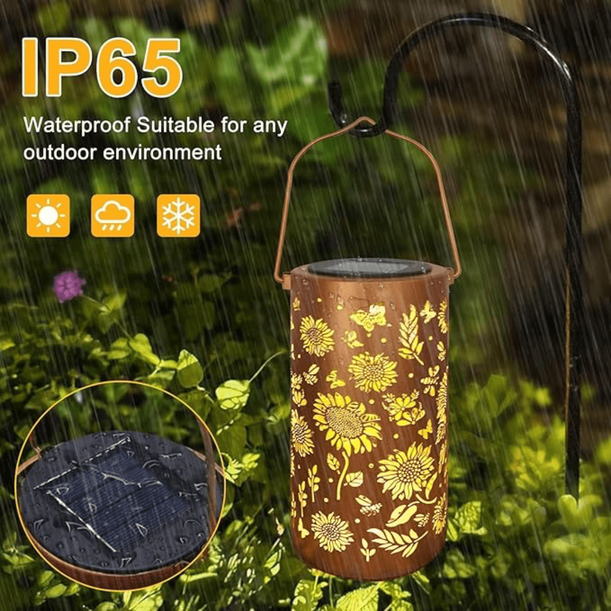 Solar Garden Lanterns, Solar Garden Lights for Outdoor, Hanging Solar Light with Auto On at Dusk, Outdoor Lighting_11