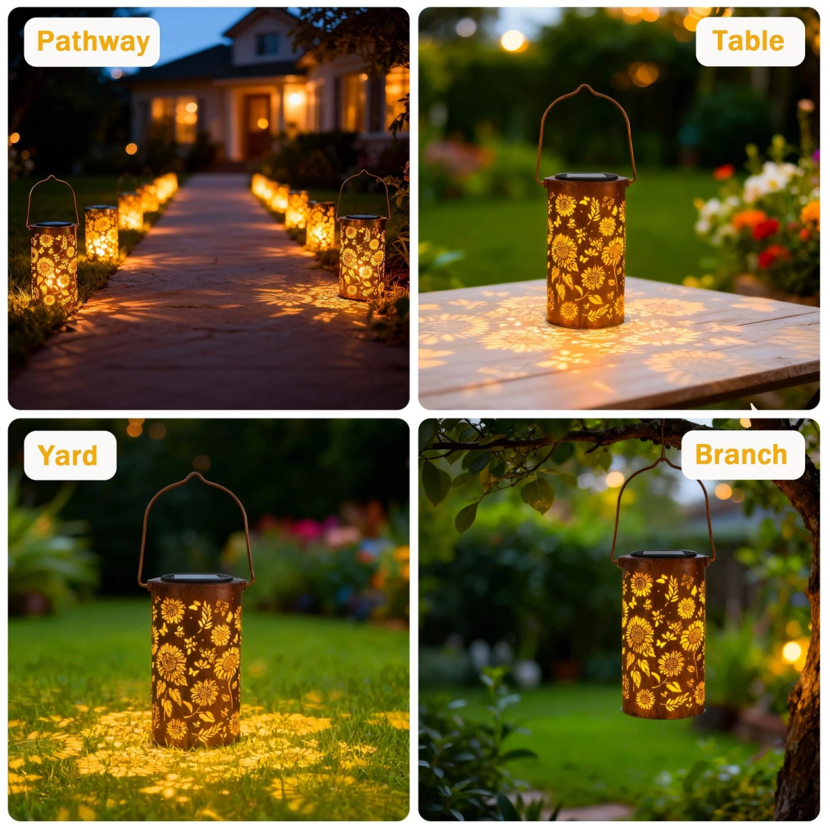 Solar Garden Lanterns, Solar Garden Lights for Outdoor, Hanging Solar Light with Auto On at Dusk, Outdoor Lighting_12