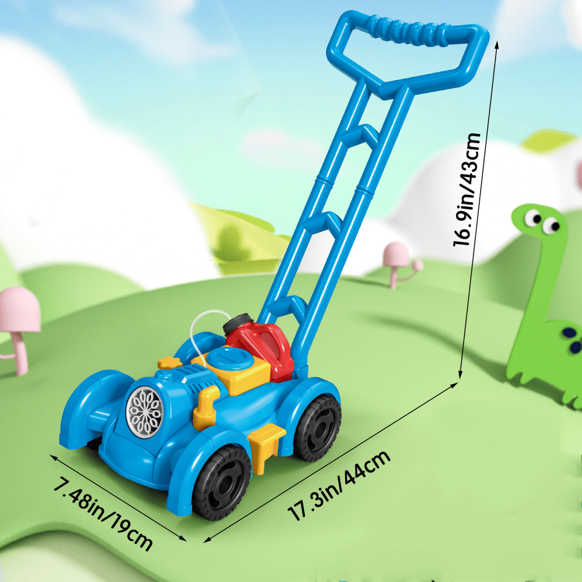 Childrens Lawn Mower, Bubble Machine Toy Lawn Mower with Bubble Solution – image 8