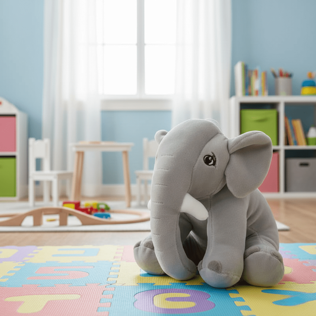 Baby Toys, Plush Elephant for Babies, Elephant Soft Toy, Cuddly Toy with Suction Cup, Machine Washable Plush Toys