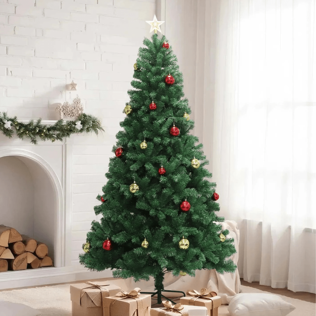 Pre Lit Christmas Tree, 183 or 213 cm Artificial Christmas Tree with 8 Light Modes, Realistic Christmas Tree with Remote