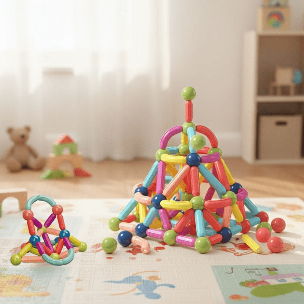 Magnetic Rods Building Set, Magnetic Sticks 36 to 108 Pieces, Magnetic Toys, Construction Toys, Toys for 2 Year Olds_00