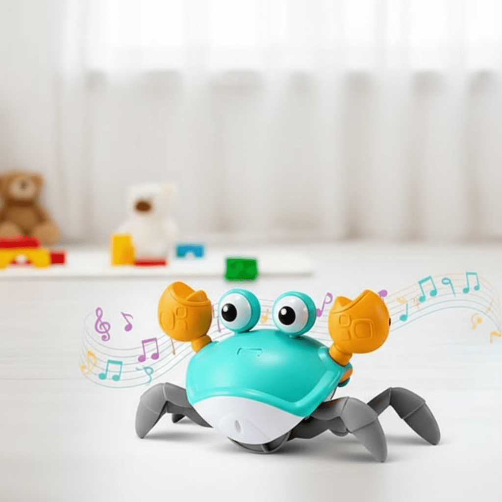 Baby Toys, Rechargeable Crawling Crab Toy with Music and Lights, Tummy Time Toy, Toys for 1 Year Old