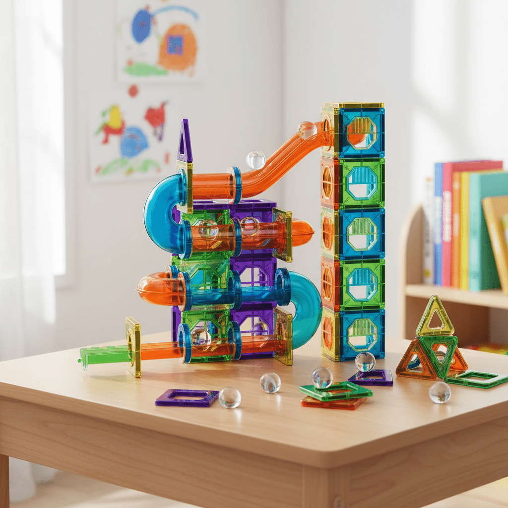 Magnetic Blocks, 69 Piece Magnetic Building Blocks, Educational Toys for 2 Year Olds, Magnetic Toys for 2D and 3D Shapes