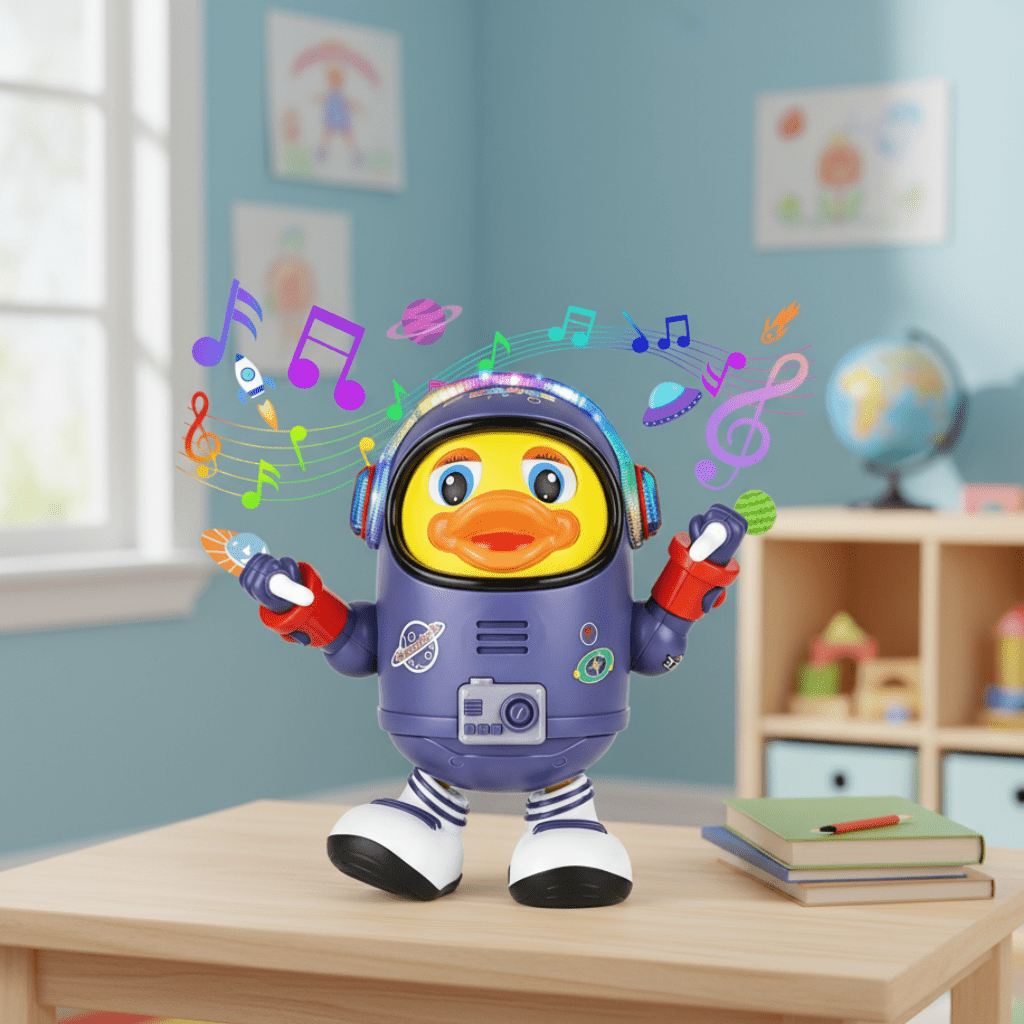 Dancing Duck Toy with Lights and Music, Baby Toys for 6 Month Old, Interactive Musical Toys to Encourage Crawling_00