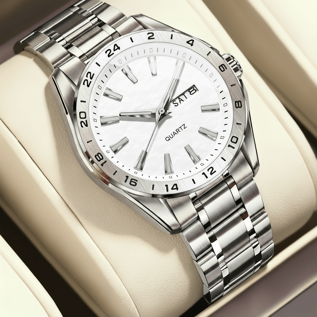 Mens Sports Watch with Luminous Display, Stainless Steel Watch Men with Ergonomic Bracelet – image 9