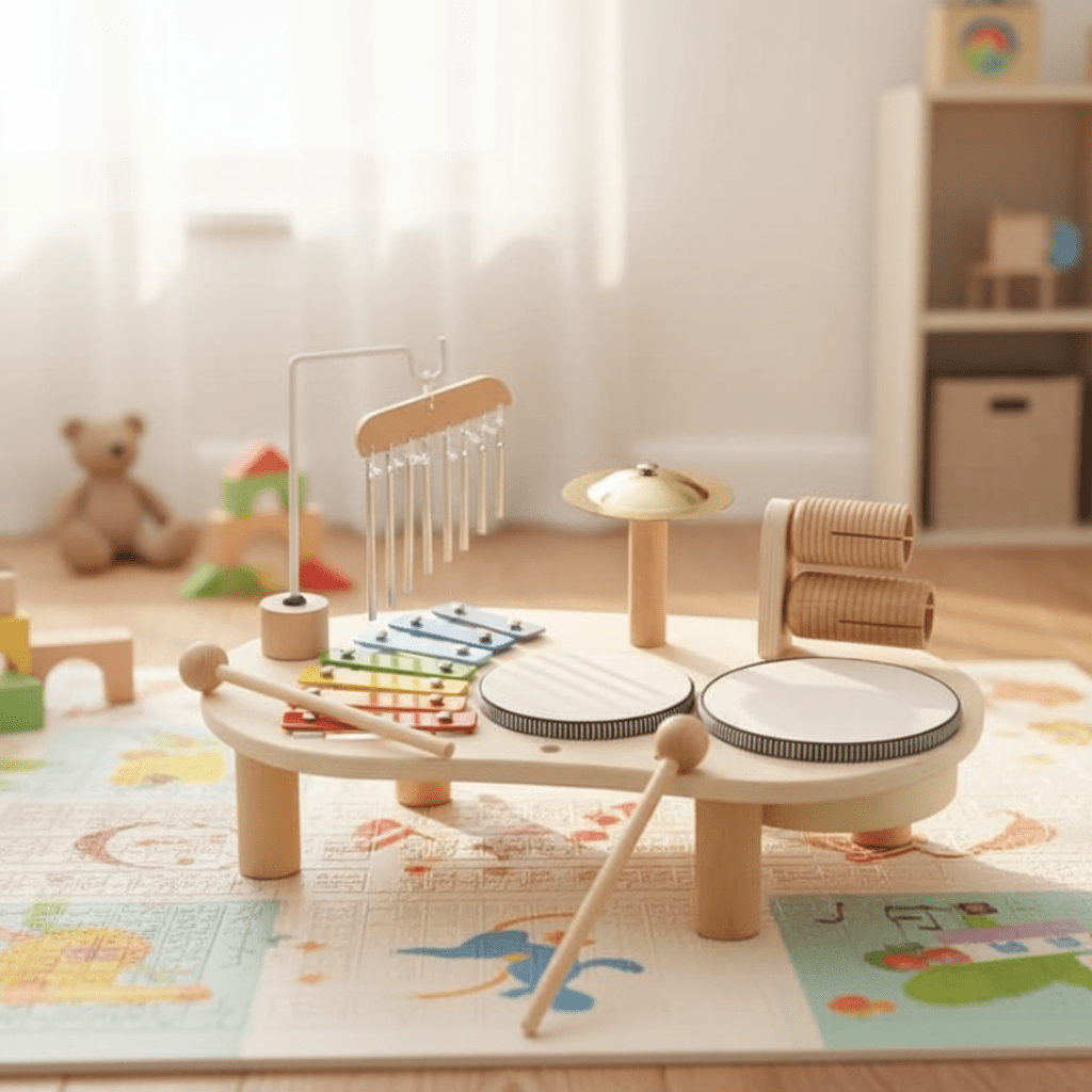 Wooden Xylophone with Glockenspiel, Children's Musical Instruments, Wooden Toys for 1 Year Old, Educational Toys