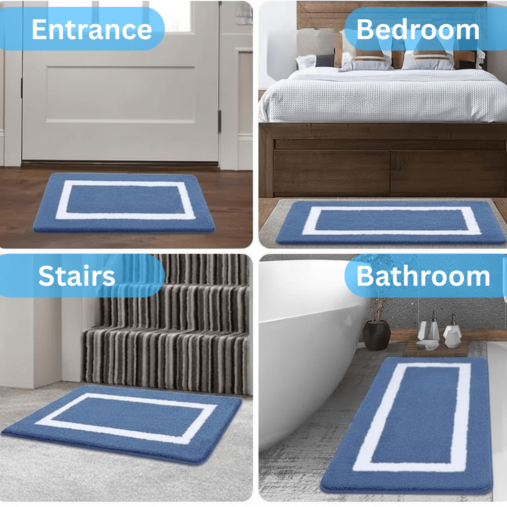 Non Slip Bath Mat, Microfibre Bathroom Mat, Soft Floor Mat for Bathroom, Living Room and Bedroom_02