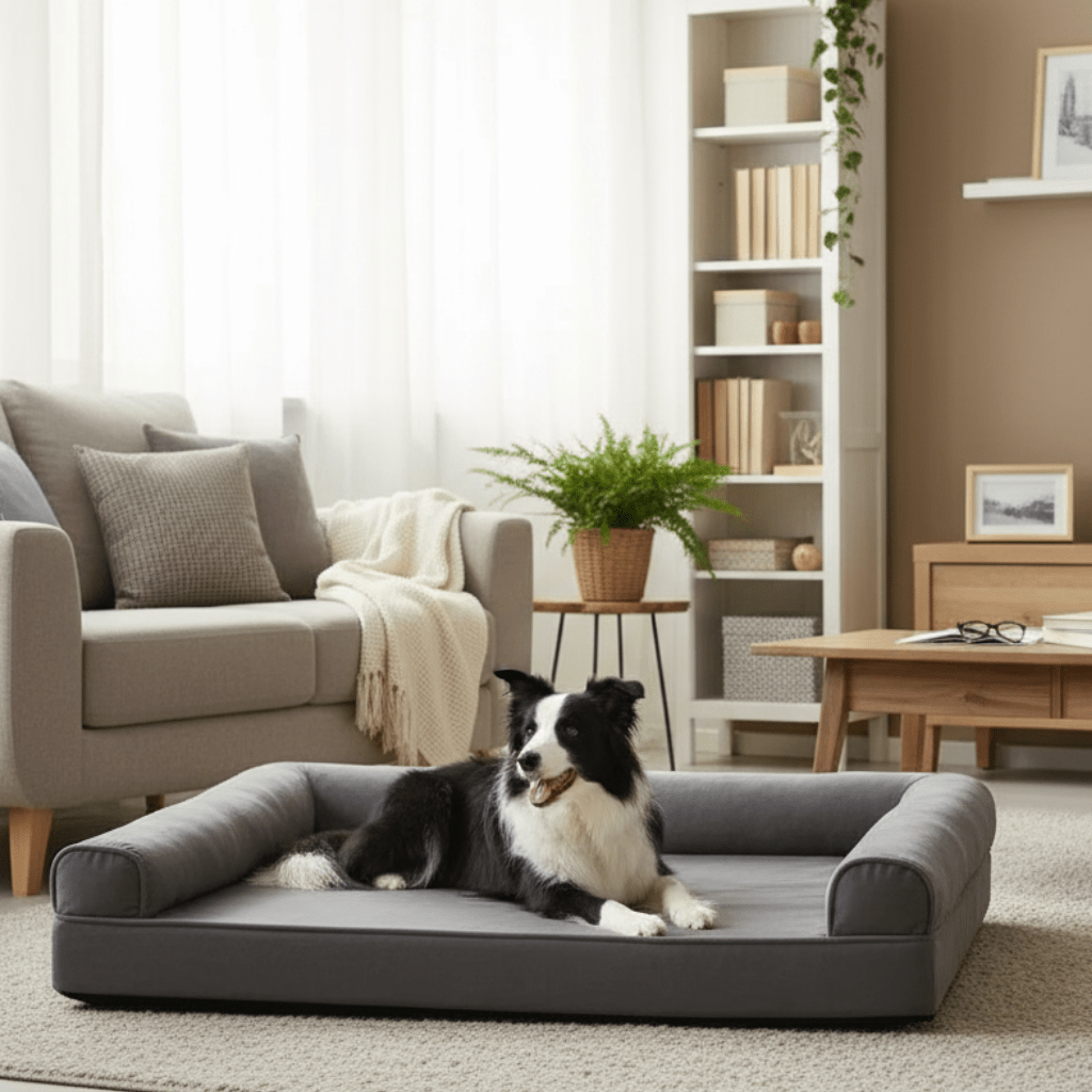 Dog Beds, Orthopaedic Dog Couch Bed with Side Cushions, Dog Sofa Bed for Large Dogs, Pet Sofa with Washable Cover