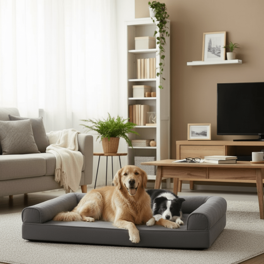 Dog Beds, Orthopaedic Dog Couch Bed with Side Cushions