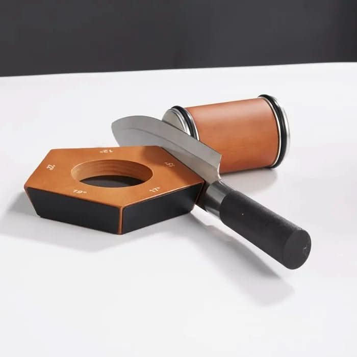 Rolling Knife Sharpener, Diamond Knife Sharpener with Magnetic Angle Guide, Manual Sharpening Tool for Kitchen Knives_00