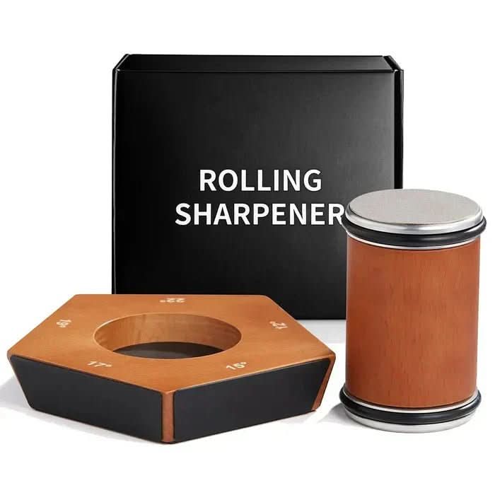 Rolling Knife Sharpener, Diamond Knife Sharpener with Magnetic Angle Guide, Manual Sharpening Tool for Kitchen Knives_05