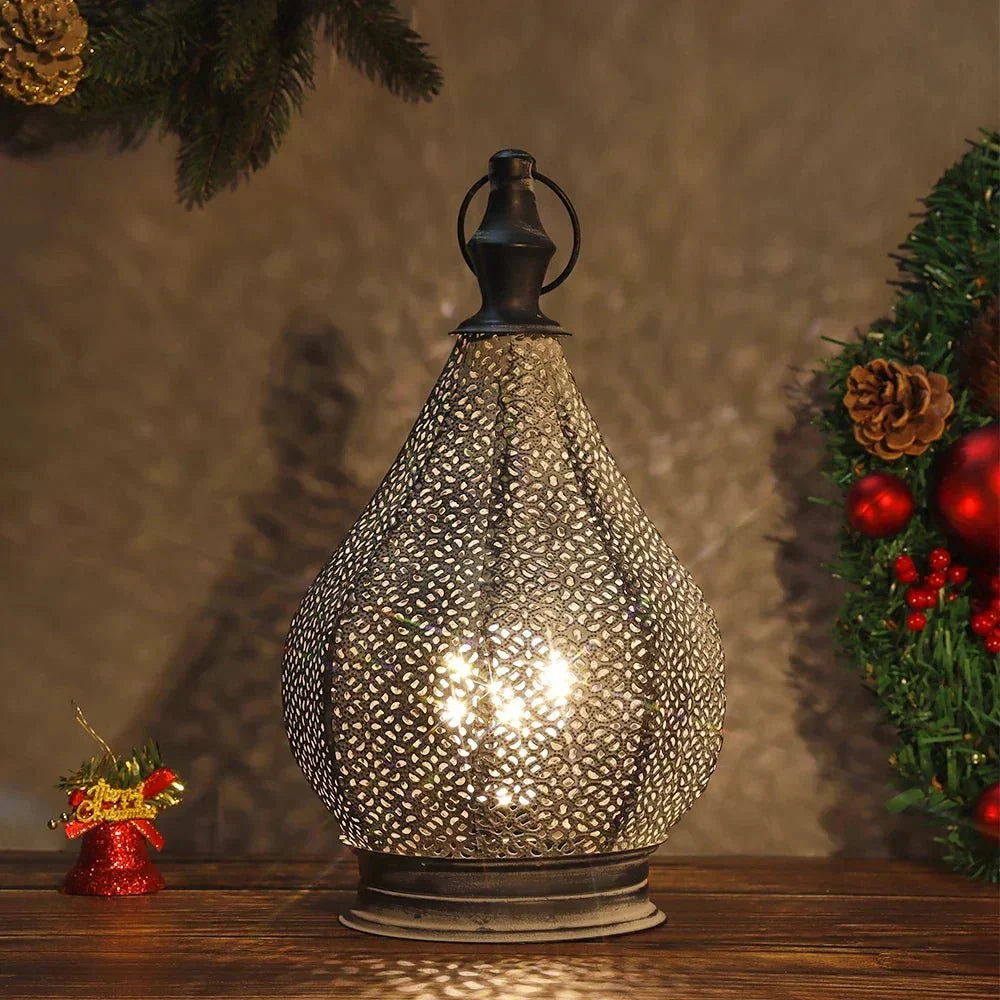 Battery Operated Table Lamp, Retro Bedside Lamp with Warm Light, Cordless Table Lamp in Metal for Living Room and Shelf_02
