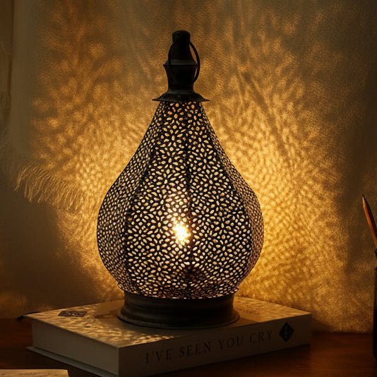 Battery Operated Table Lamp, Retro Bedside Lamp with Warm Light, Cordless Table Lamp in Metal for Living Room and Shelf_00