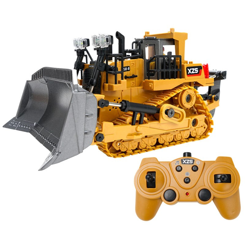MegaBuild Pro | RC Bulldozer Toy with Realistic Tracks & LED Lights | Engaging Construction Play for Kids 0