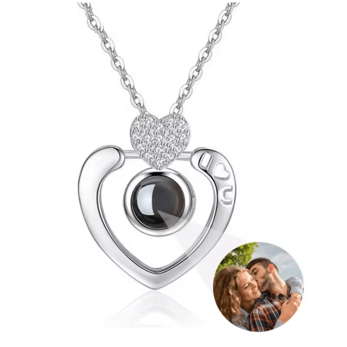 Personalised Necklace with Photo, Heart Necklace Projecting I Love You in 100 Languages – image 26