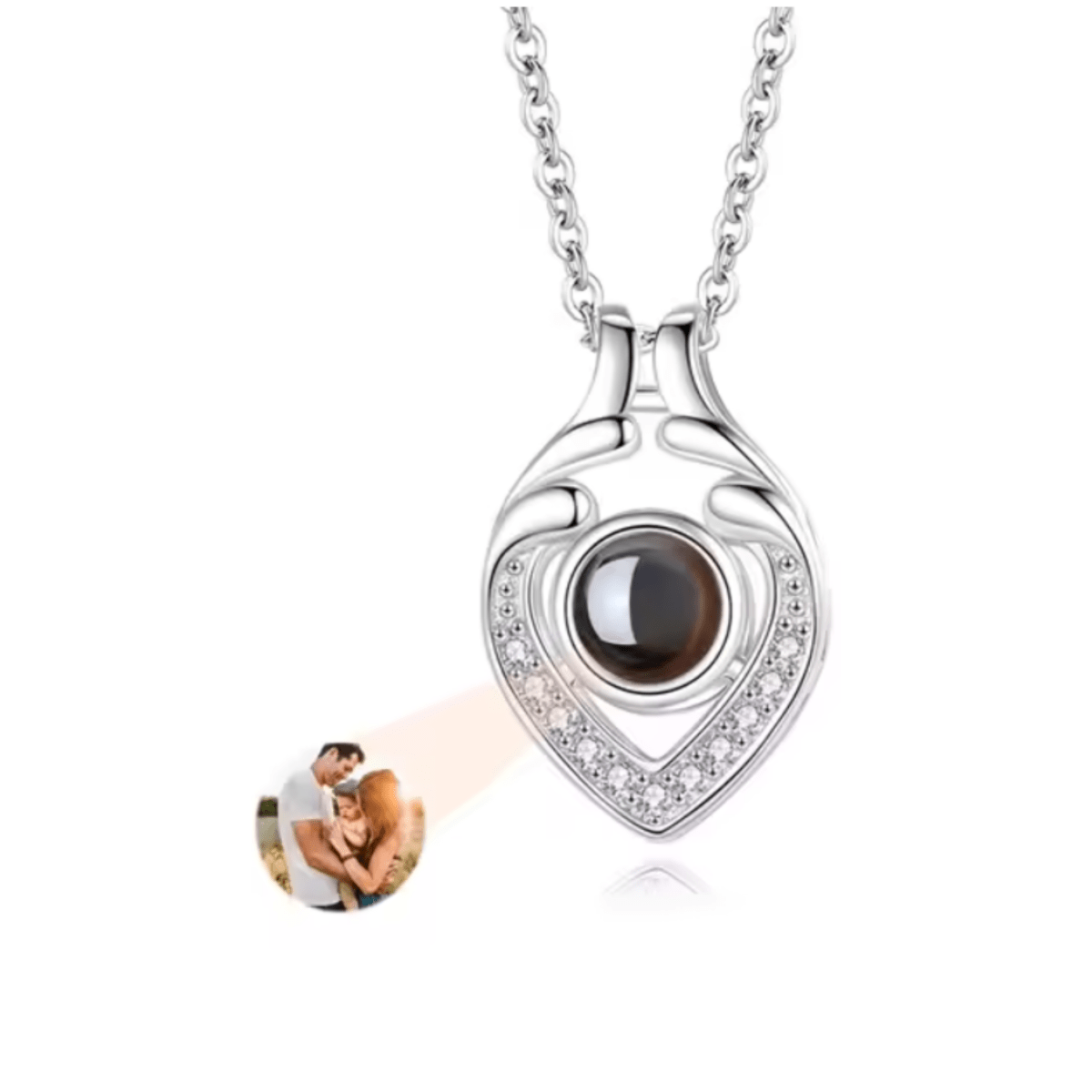 Personalised Necklace with Photo, Heart Necklace Projecting I Love You in 100 Languages – image 28