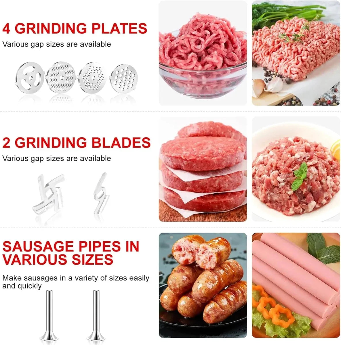 Metal Meat Grinder Attachment for Stand Mixer, Meat Mincer, Food Grinder for Home Kitchen Preparation_04