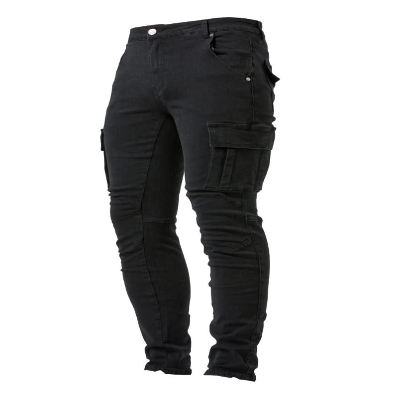 Mens Cargo Jeans, Slim Fit Stretch Mens Jeans with Pockets – image 4