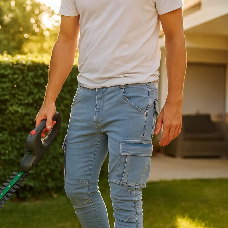 Mens Cargo Jeans, Denim Cargo Trousers Men