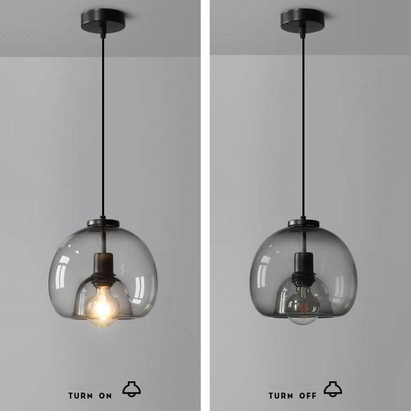 Minimalist Smoked Glass Pendant Light with Soft Illumination | Stylish Design for Modern Interiors 7