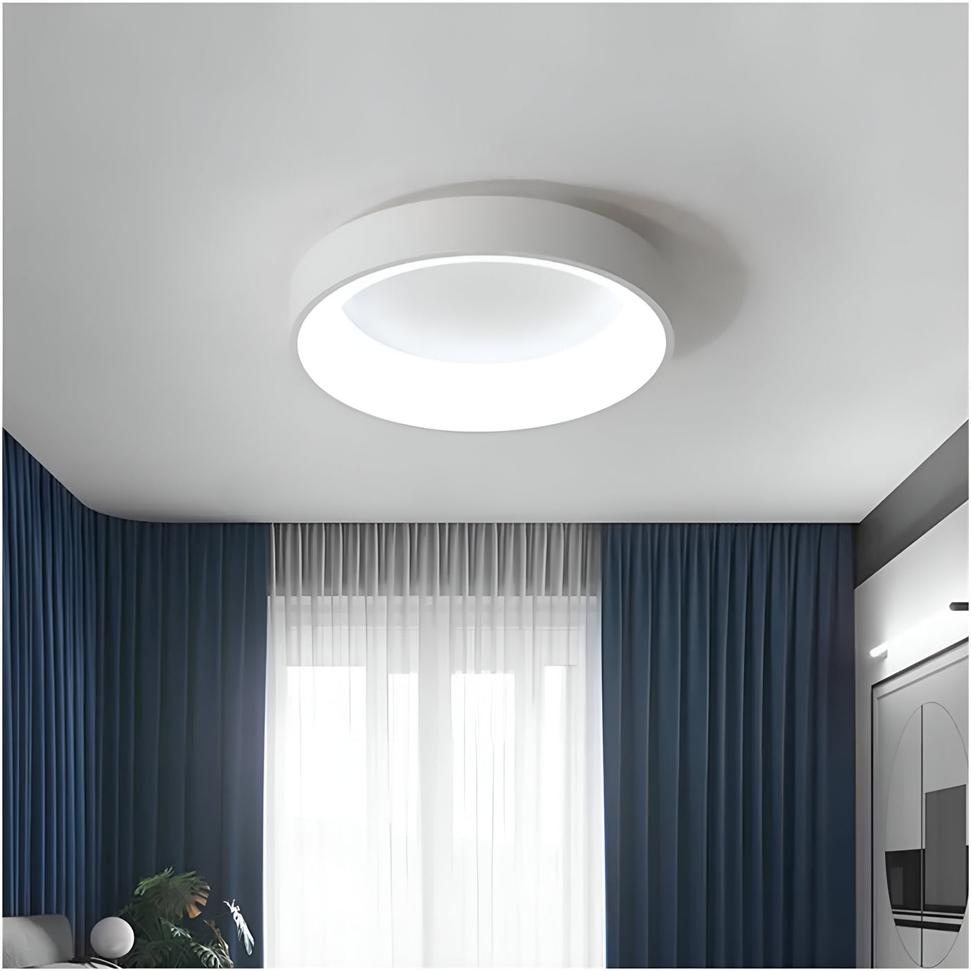 Modern Elegance | Flush Mount Ceiling Light with Integrated LED | Minimalist Design for Soft Ambient Glow 0