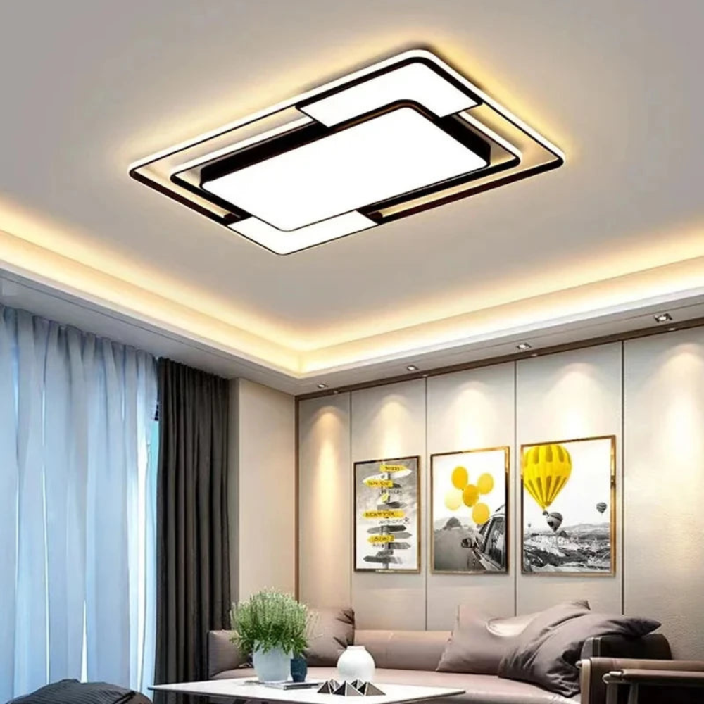 Modern Geometric LED Ceiling Light with Remote Control & Adjustable Ambiance 2