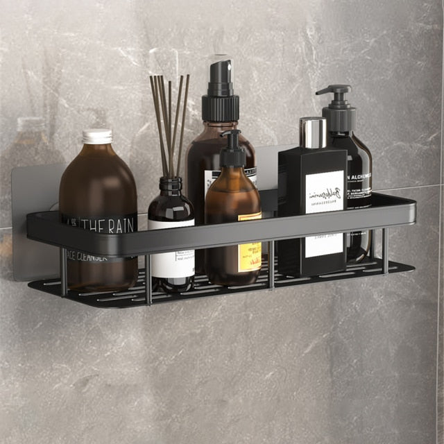 Modern Metal Bathroom Shelf | Durable Suction Cup Storage for Space-Saving Organization 0