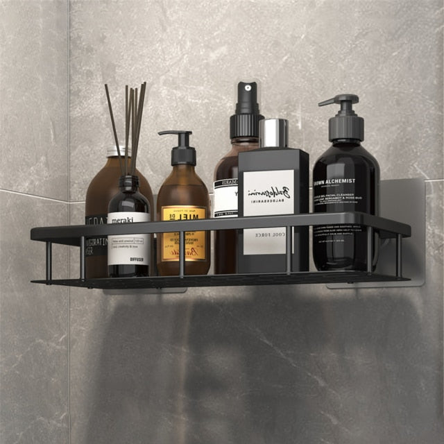 Modern Metal Bathroom Shelf | Durable Suction Cup Storage for Space-Saving Organization 10