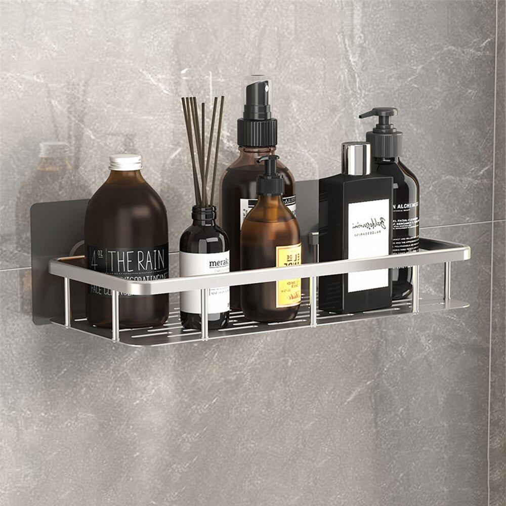 Modern Metal Bathroom Shelf | Durable Suction Cup Storage for Space-Saving Organization 3