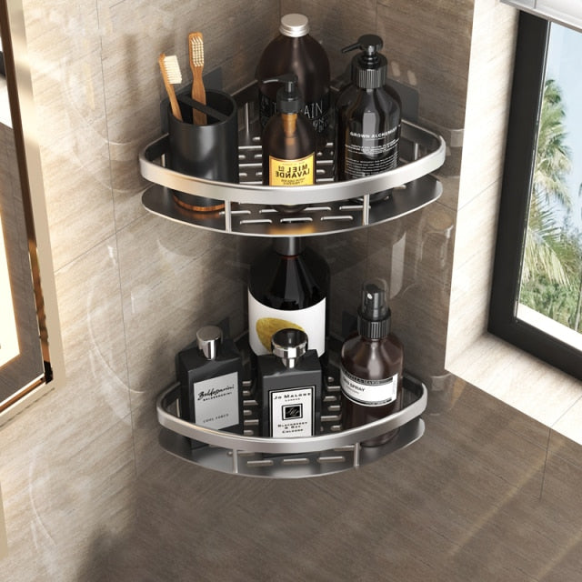 Modern Metal Bathroom Shelf | Durable Suction Cup Storage for Space-Saving Organization 7