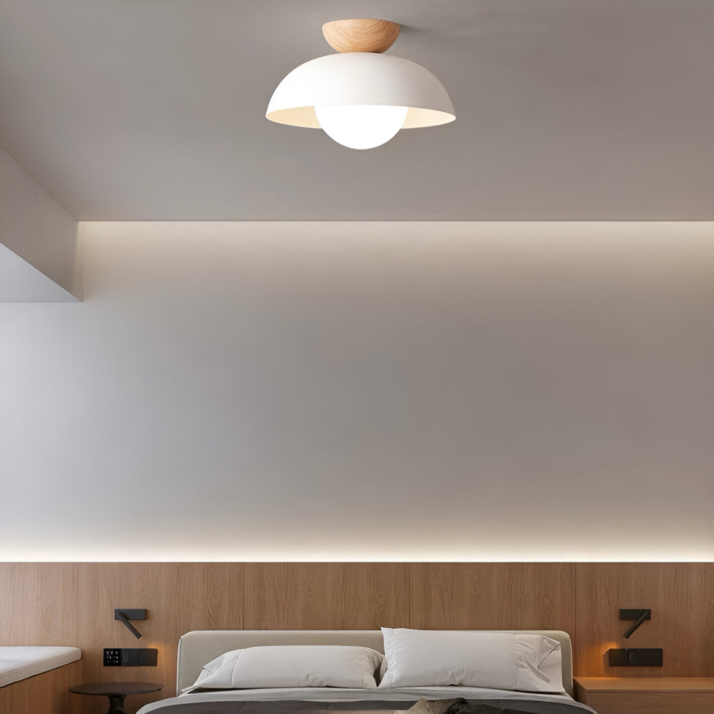Modern Minimalist | Flush Mount Ceiling Light with Tri-Colour LED | Elegant Glass Dome Design for Soft Ambient Illumination 2