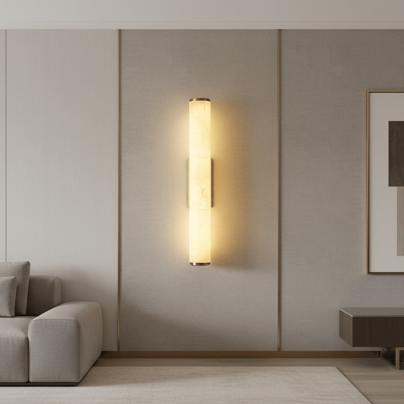 Living Room Wall Lights Indoor, Modern LED Wall Sconce, Marble Wall Lamp in Gold or Black for Bedroom and Hallway_00