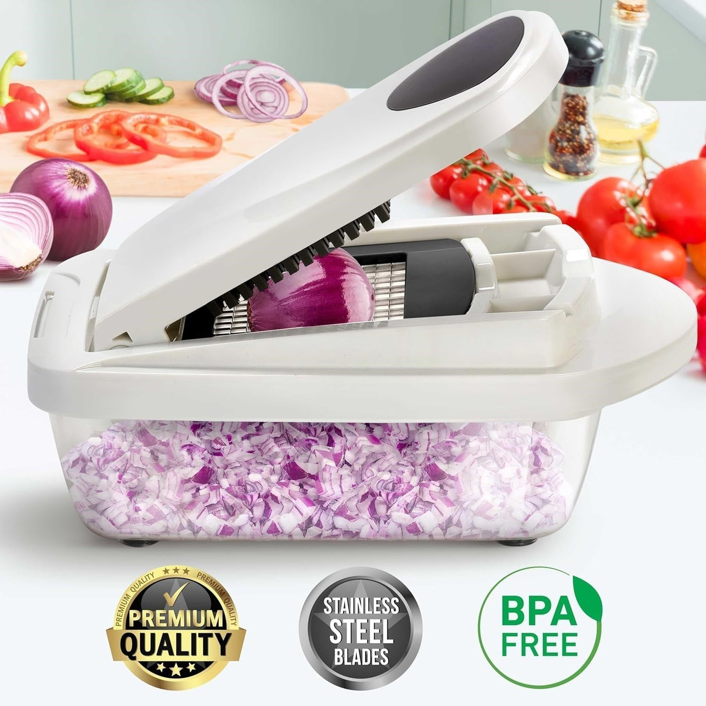 MultiPrep | 10-in-1 Vegetable Slicer with 8 Blades | Efficient Meal Prep Tool for Quick Cooking 8