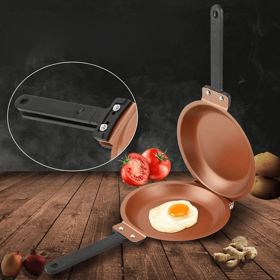 Cast Iron Pan, Non Stick Frying Pan for Pancakes and Scrambled Eggs, Induction Pan with Flip Handle_00