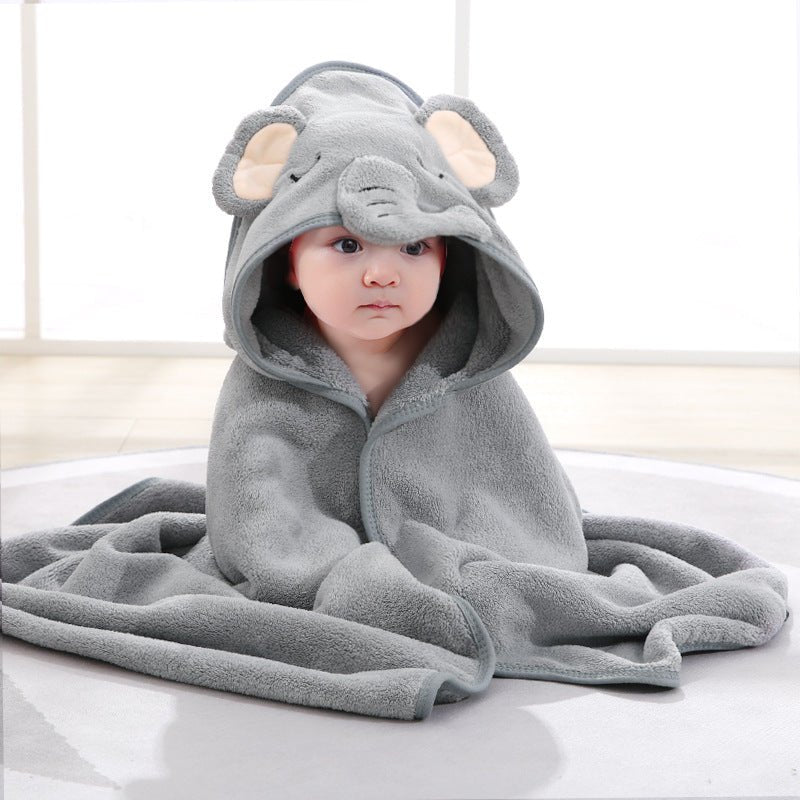 Baby Bath Towel with Hood 80 x 80 cm, Newborn Towel in Velour Cotton – image 5