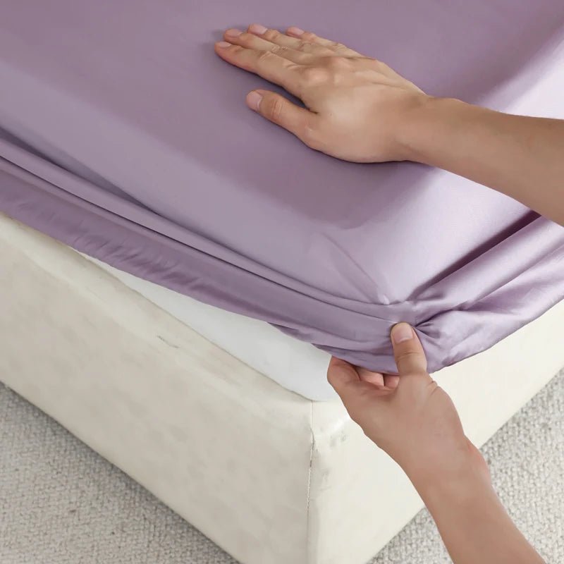 Fitted Bed Sheets, King Size Fitted Sheet, Cooling Bedding in Smooth Elastic Polyester for Single and Queen Beds_11