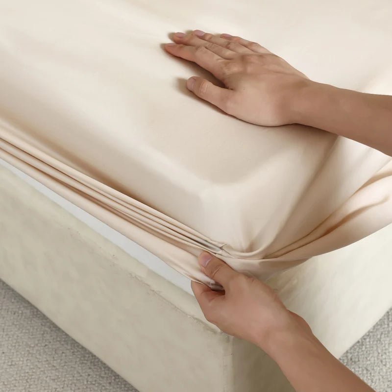 Fitted Bed Sheets, King Size Fitted Sheet, Cooling Bedding in Smooth Elastic Polyester for Single and Queen Beds_13