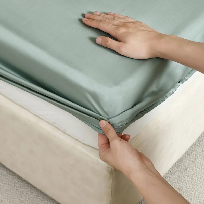 Fitted Bed Sheets, King Size Fitted Sheet, Cooling Bedding in Smooth Elastic Polyester for Single and Queen Beds_15