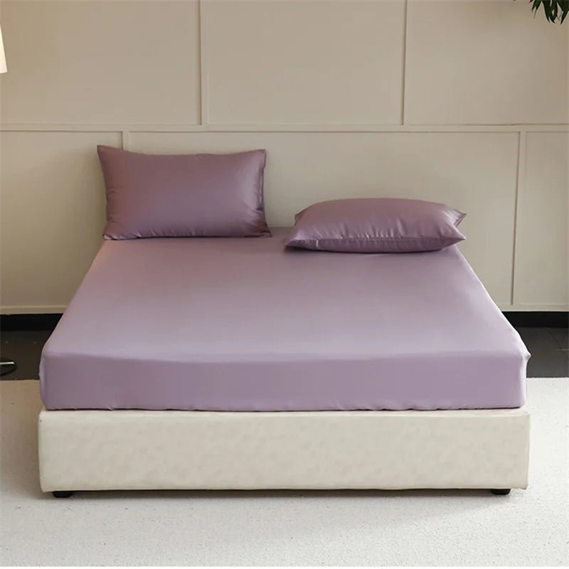 Fitted Bed Sheets, King Size Fitted Sheet, Cooling Bedding in Smooth Elastic Polyester for Single and Queen Beds_05